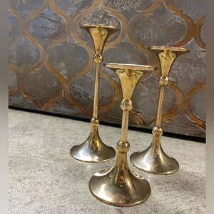 Brass Candlestick Set of 3